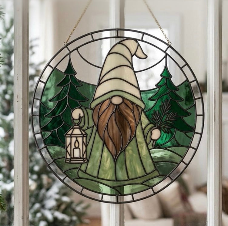 ELLIS & MOORE CHRISTMAS CRUSHED GLASS SUNCATCHERS