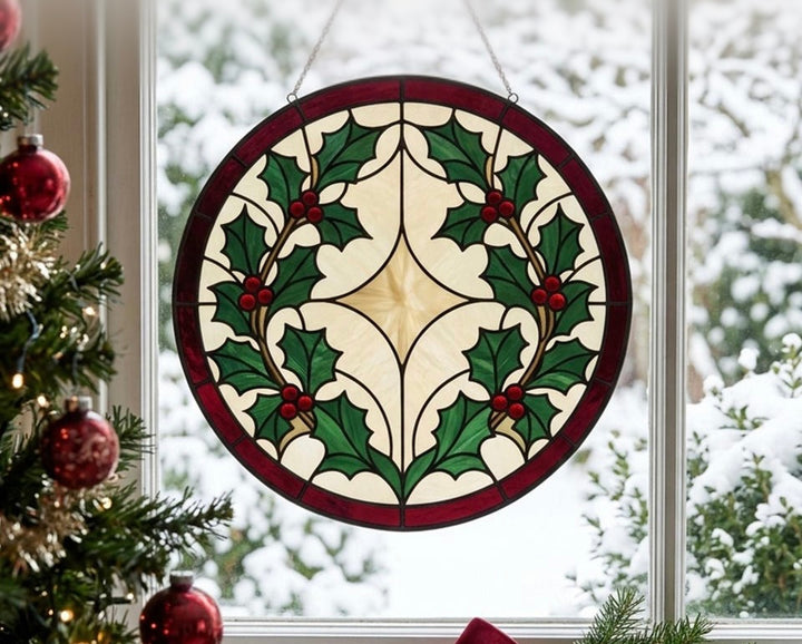 ELLIS & MOORE CHRISTMAS CRUSHED GLASS SUNCATCHERS