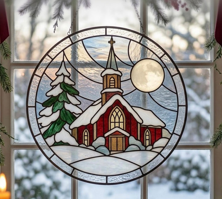 ELLIS & MOORE CHRISTMAS CRUSHED GLASS SUNCATCHERS
